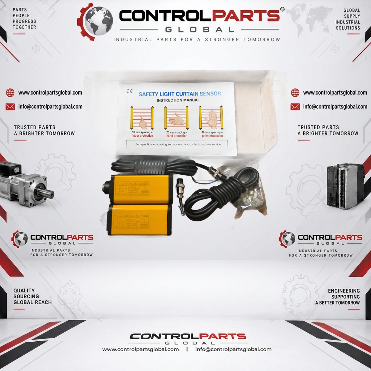 ControlParts Global APS50-0420PB — APS50-0420PB – Two-Sensor Light Curtain Set, Automation — ControlParts Global