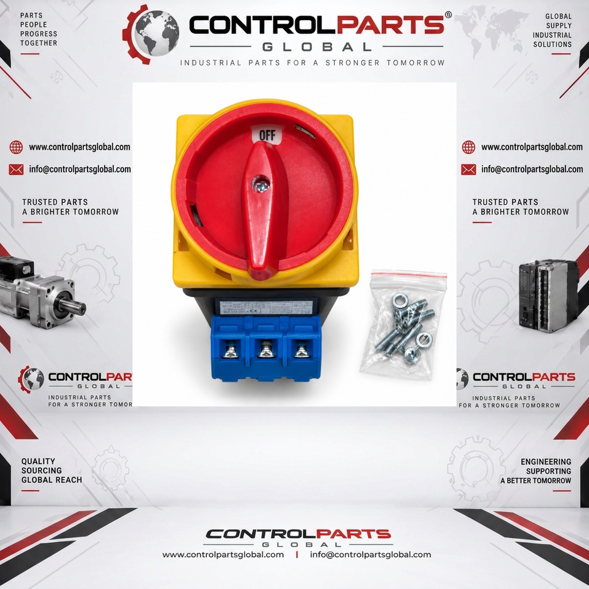 32A Rotary Disconnect Switch – Red/Yellow Handle — CPG-0000194