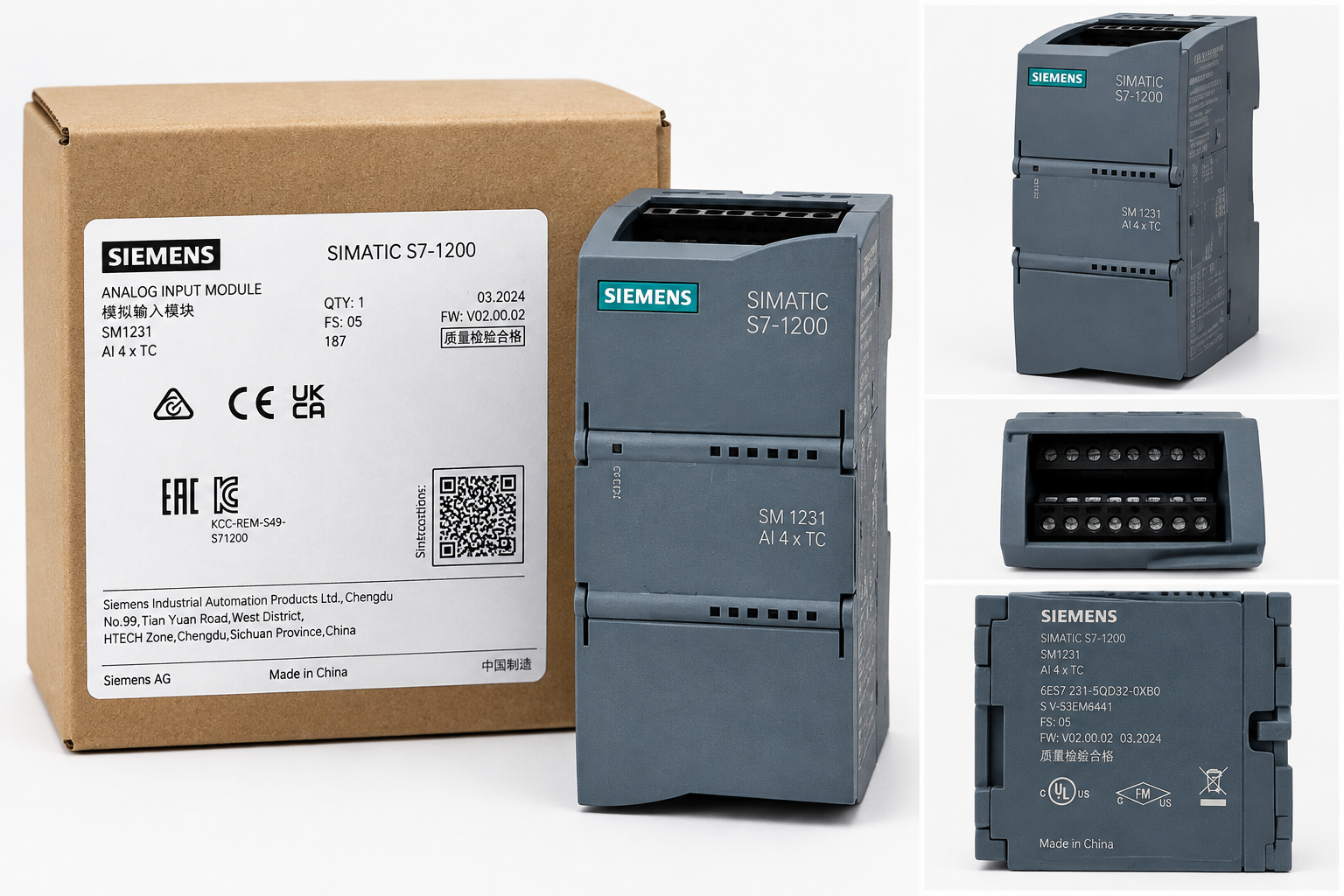 Siemens 6ES7 231-5QD32-0XB0 — Siemens SIMATIC S7-1200 SM 1231 Analog Input Module AI 4 x TC – 6ES7 231-5QD32-0XB0, Automation — ControlParts Global