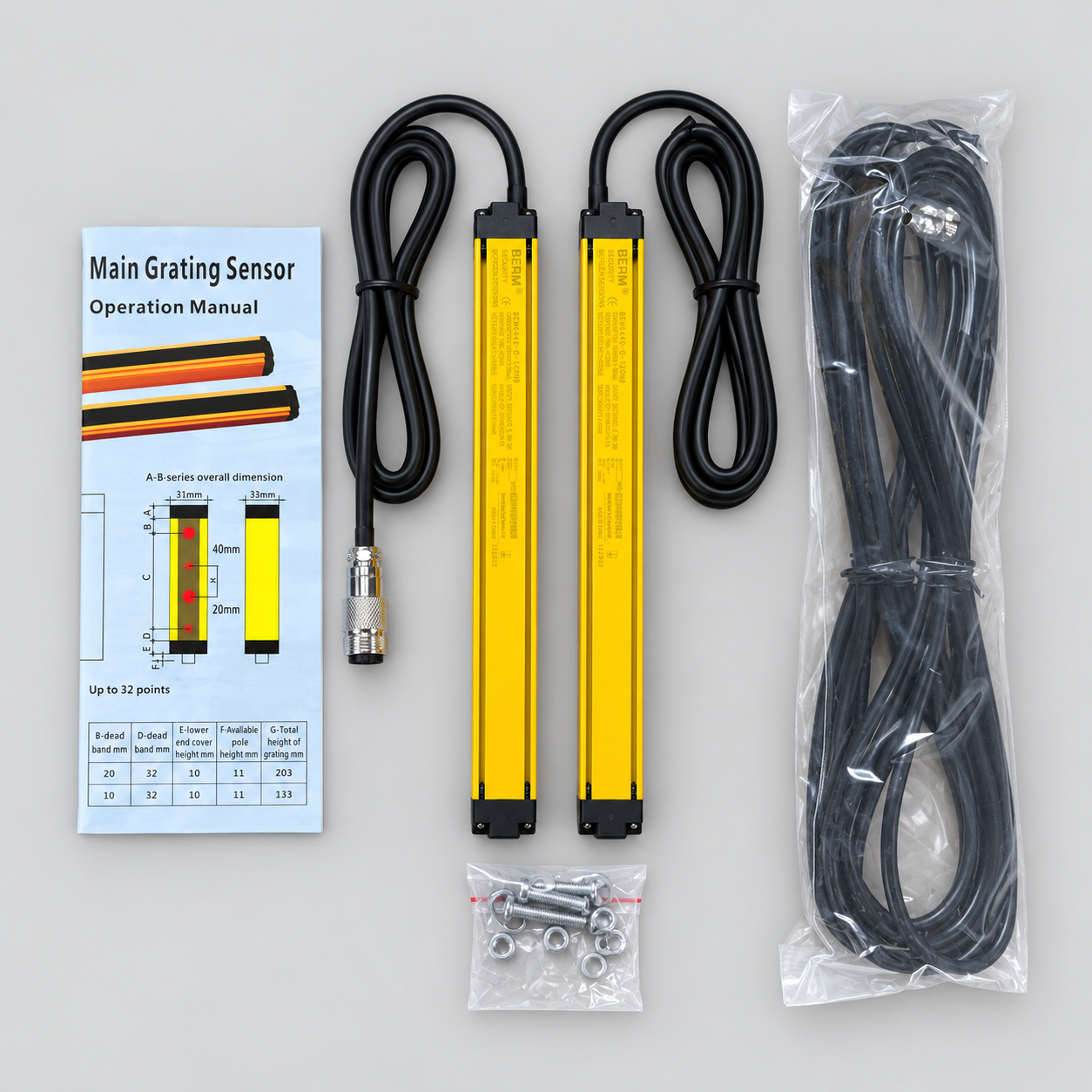 BERM BEM0440-C-120NB — BERM BEM0440-C-120NB – Four-Beam Light Curtain Set, Automation