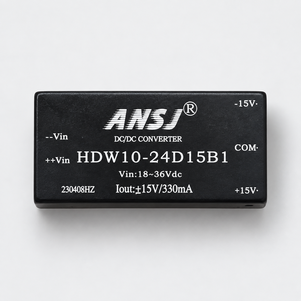 ANSJ HDW10-24D15B1 — ANSJ HDW10-24D15B1 DC/DC Converter – 18–36 VDC Input, ±15 V Output, IGBT Modules