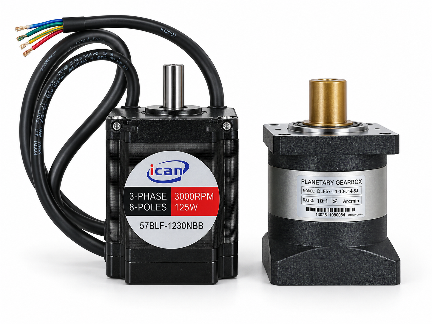 ICAN 57BLF-1230NBB — ICAN 57BLF-1230NBB Motor + Gearbox Assembly – DLF57-L1-10-J14-BJ 10:1, Automation — ControlParts Global